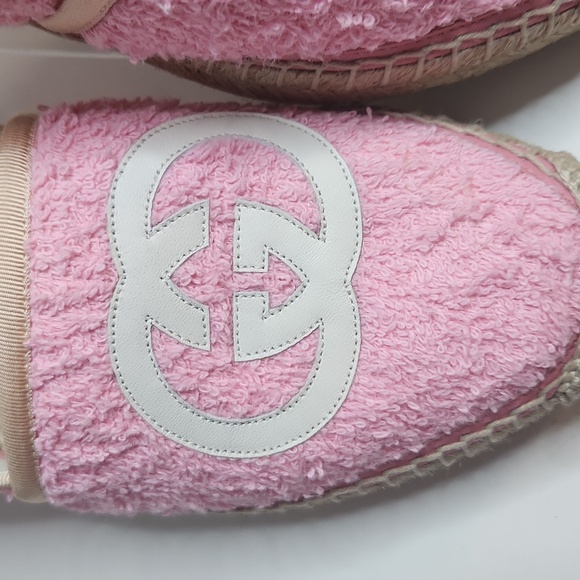 GUCCI  Soft Terry PINK  Espadrille Shoes Size 38 EU So Chic! - Picture 11 of 16